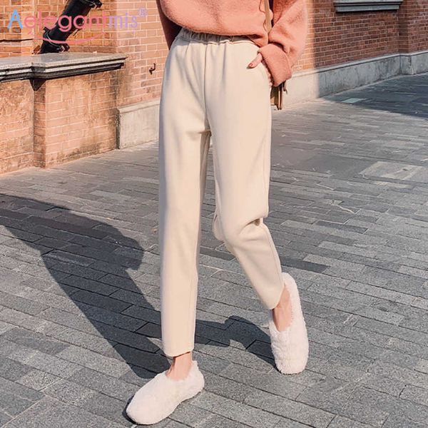 aelegantmis high waist loose woolen pants women office lady harem ankle length soft warm casual trousers plus size ol chic 210607, Black;white
aelegantmis high waist loose woolen pants women office lady harem ankle length soft warm casual trousers plus size ol chic 210607, Black;white