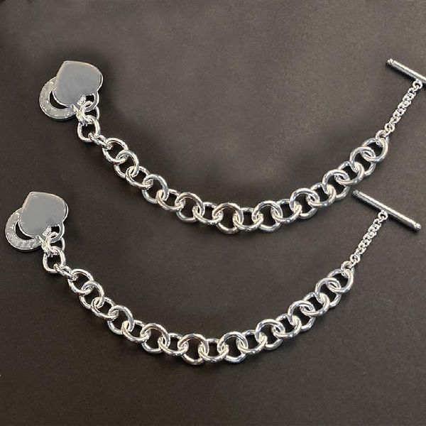 link, chain 925 silver pin button thick bracelet heart brand female fashion lover gift, Black
link, chain 925 silver pin button thick bracelet heart brand female fashion lover gift, Black