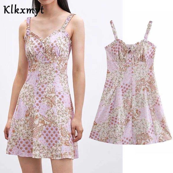 klkxmyt za summer dress women sweet floral print sling woman backless mini es female es vestido 210527, Black;gray
klkxmyt za summer dress women sweet floral print sling woman backless mini es female es vestido 210527, Black;gray
