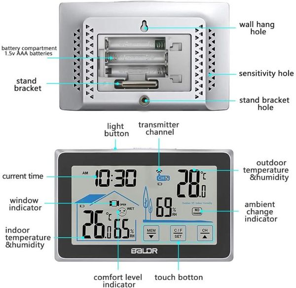 other clocks & accessories wireless weather station digital radio with outdoor sensor hygrometer temperature humidity clock
other clocks & accessories wireless weather station digital radio with outdoor sensor hygrometer temperature humidity clock