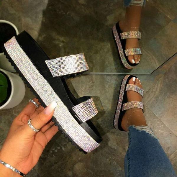 slippers rhinestone candy-colored women fashion flip flop wild beach shoe diamond flat bottom sandals, Black
slippers rhinestone candy-colored women fashion flip flop wild beach shoe diamond flat bottom sandals, Black