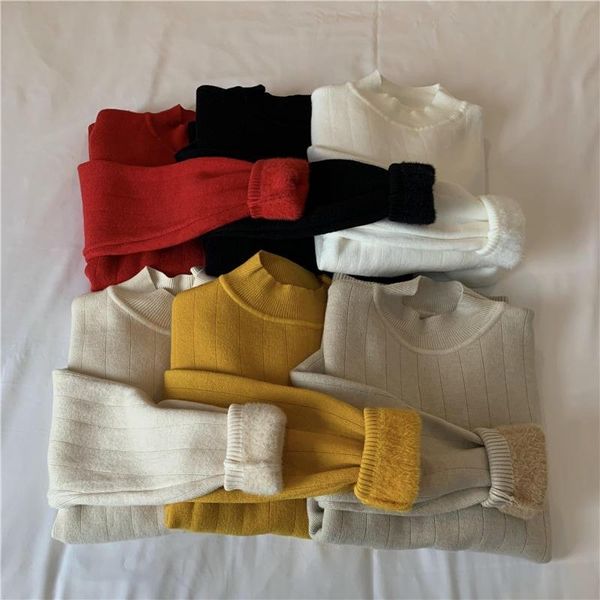 women's sweaters half turtleneck plus velvet thick sweater women autumn winter warm long sleeve casual knitted pullover c7833, White;black
women's sweaters half turtleneck plus velvet thick sweater women autumn winter warm long sleeve casual knitted pullover c7833, White;black