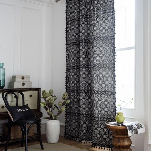 curtain & drapes bohemian jacquard geometric black tassel american country kitchen bay window living room semi shading home decor
curtain & drapes bohemian jacquard geometric black tassel american country kitchen bay window living room semi shading home decor