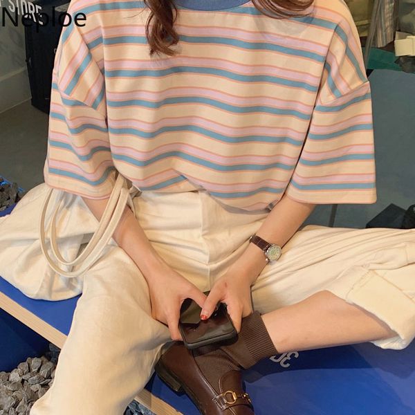 neploe woman tshirts summer rainbow striped shirt o-neck short sleeve loose tees korean fashion casual female 94824 210422, White
neploe woman tshirts summer rainbow striped shirt o-neck short sleeve loose tees korean fashion casual female 94824 210422, White