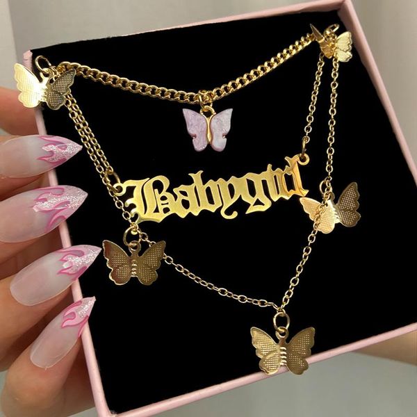 bohemian acrylic butterfly pendant necklace for women multilayer golden metal letter clavicle chain 2021 trendy jewelry chains, Silver
bohemian acrylic butterfly pendant necklace for women multilayer golden metal letter clavicle chain 2021 trendy jewelry chains, Silver