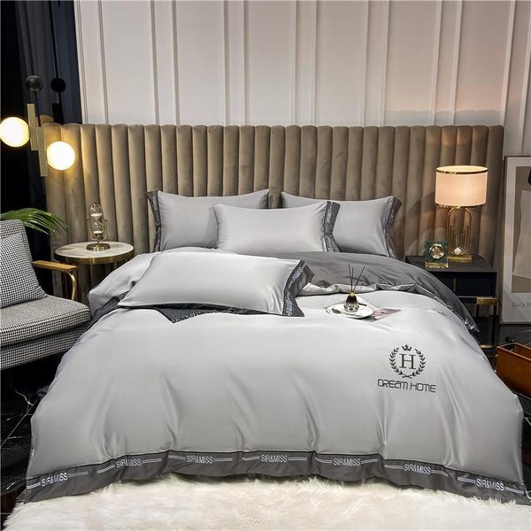 bedding sets 100% cotton set home textile embroidery sheet quilt pillowcase gray 4pcs king twin size
bedding sets 100% cotton set home textile embroidery sheet quilt pillowcase gray 4pcs king twin size