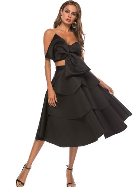dress women summer two pieces define harvest skirts off the shoulder with no back great bowtie high swing waist pleated night jupe party oso, Black;gray
dress women summer two pieces define harvest skirts off the shoulder with no back great bowtie high swing waist pleated night jupe party oso, Black;gray