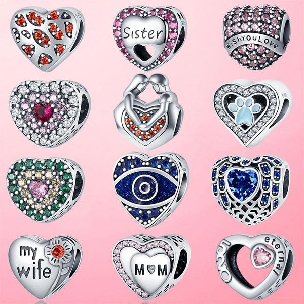 other heart shape beads 925 sterling silver sister mom cz zircon charm fit original bracelet bangle jewelry making
other heart shape beads 925 sterling silver sister mom cz zircon charm fit original bracelet bangle jewelry making