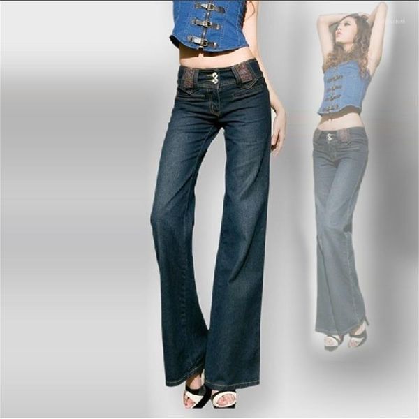 promotion plus size women's boot cut jeans female waist wide leg denim pants flares trousers, Blue
promotion plus size women's boot cut jeans female waist wide leg denim pants flares trousers, Blue