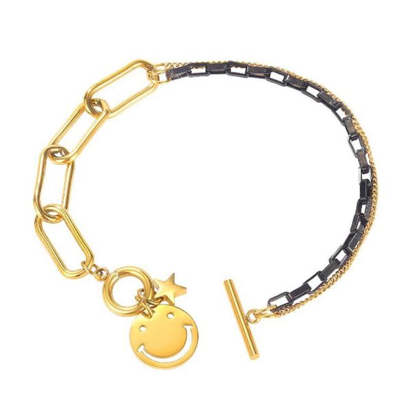 link, chain stainless steel delicate funny face link bracelet bangle star bar bracelets jewelry gift for him, Black
link, chain stainless steel delicate funny face link bracelet bangle star bar bracelets jewelry gift for him, Black