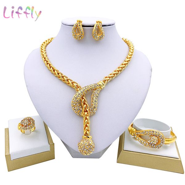 jewelry sets liffly luxury dubai gold for women necklace bracelet earrings ring african wedding bridal set, Black 
jewelry sets liffly luxury dubai gold for women necklace bracelet earrings ring african wedding bridal set, Black