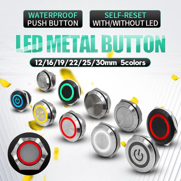 smart home control short touch push button 12/16/19/22/25/30mm momentary tact switch led auto reset with lignt metal waterproof
smart home control short touch push button 12/16/19/22/25/30mm momentary tact switch led auto reset with lignt metal waterproof