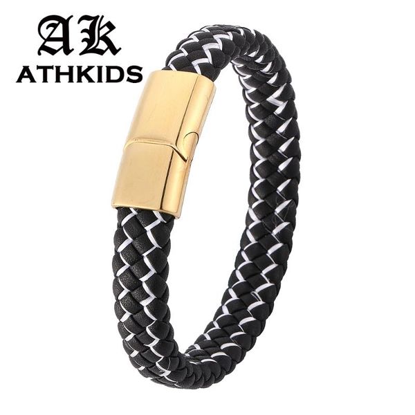 charm bracelets fashion men jewelry punk braided leather bracelet for stainless steel magnetic clasp bangles gifts pd0221, Golden;silver
charm bracelets fashion men jewelry punk braided leather bracelet for stainless steel magnetic clasp bangles gifts pd0221, Golden;silver