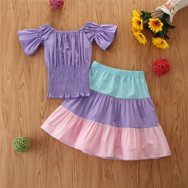 summer girls clothes fashion two-piece sweet purple + multicolor stitching skirt girl suit 210515, Red;yellow
summer girls clothes fashion two-piece sweet purple + multicolor stitching skirt girl suit 210515, Red;yellow