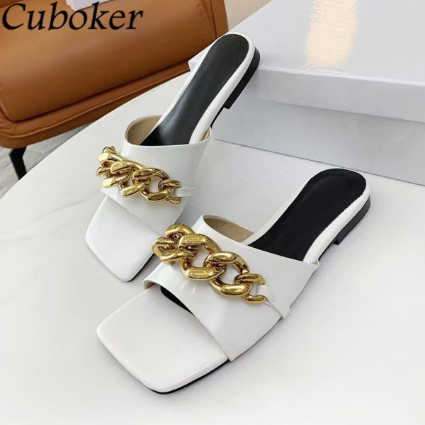 official website 70% off outlet brand designer women flat slippers gold chain decor slides square toe flip flops ladies summer sandalias muj, Black
official website 70% off outlet brand designer women flat slippers gold chain decor slides square toe flip flops ladies summer sandalias muj, Black
