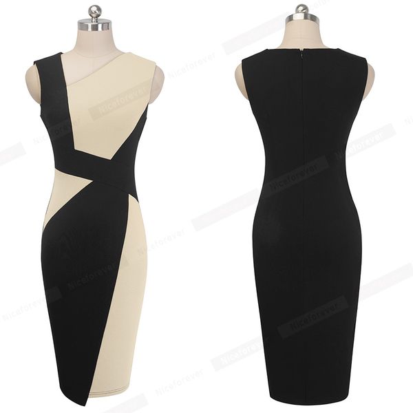 2021nice-forever vintage contrast color patchwork wear to work vestidos business party bodycon office elegant women dress b517, Black;gray
2021nice-forever vintage contrast color patchwork wear to work vestidos business party bodycon office elegant women dress b517, Black;gray