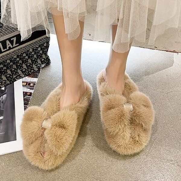 slippers winter women's fluffy for home indoor warm plush shoes woman faux fur flat with fashion crystal bow ladies slides, Black
slippers winter women's fluffy for home indoor warm plush shoes woman faux fur flat with fashion crystal bow ladies slides, Black