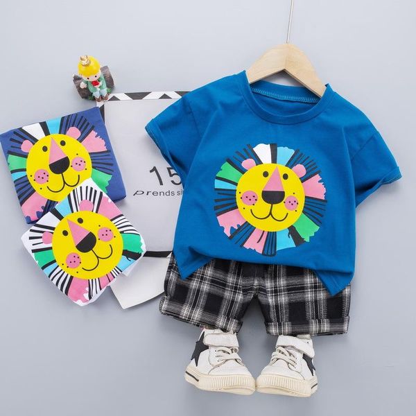 summer kids boys cotton fashion clothing sets lion cartoon t-shirt+ plaid short pants baby girls clothes suits, White
summer kids boys cotton fashion clothing sets lion cartoon t-shirt+ plaid short pants baby girls clothes suits, White