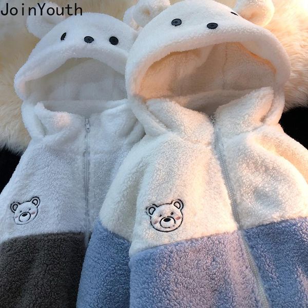 women's jackets joinyouth japanese cute bear ear lamb wool coat female autumn winter loose thick plush cotton clothing sweet cardigan j, Black;brown
women's jackets joinyouth japanese cute bear ear lamb wool coat female autumn winter loose thick plush cotton clothing sweet cardigan j, Black;brown