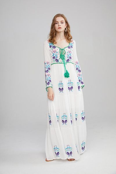 casual dresses high fashion belted string design delicated flowers embroidery beautiful white long dress 2021 fair maiden, Black;gray
casual dresses high fashion belted string design delicated flowers embroidery beautiful white long dress 2021 fair maiden, Black;gray