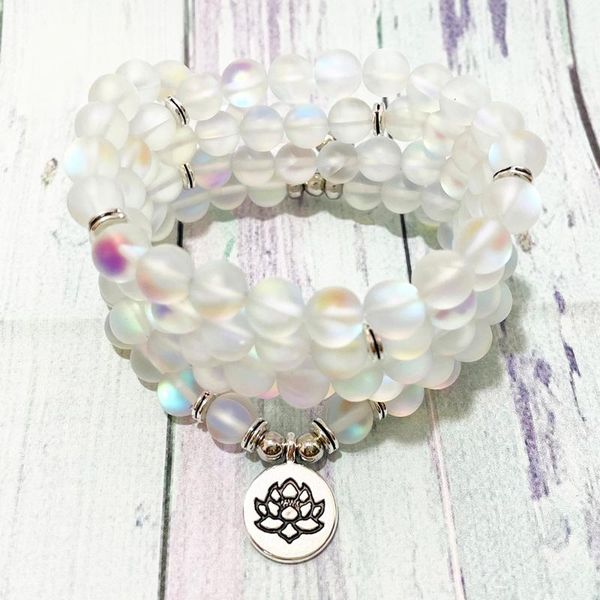 link, chain sn1408 natural matte mermaid crystal 108 mala bracelet women`s lotus charm throat chakra balance energy beads jewelry, Black
link, chain sn1408 natural matte mermaid crystal 108 mala bracelet women`s lotus charm throat chakra balance energy beads jewelry, Black