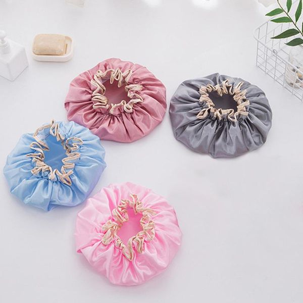 shower caps waterproof double layer cap reusable elastic lace bath hat facial hair band women household bonnet room gadget
shower caps waterproof double layer cap reusable elastic lace bath hat facial hair band women household bonnet room gadget