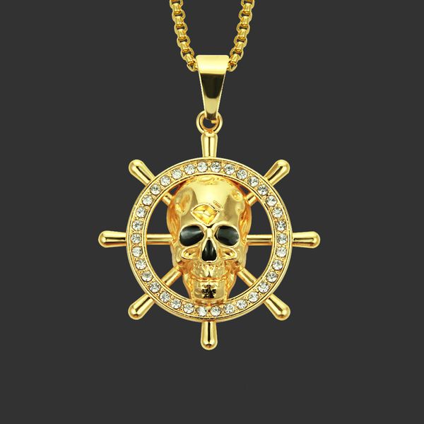 amulet neck pendants accessories hip hop rudder pendant necklace men's skull, Silver
amulet neck pendants accessories hip hop rudder pendant necklace men's skull, Silver