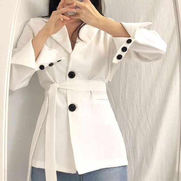 comelbackless belt blazer jacket notched button sleeve female clothing fashionable chic elegant women outwear 210515, White;black
comelbackless belt blazer jacket notched button sleeve female clothing fashionable chic elegant women outwear 210515, White;black