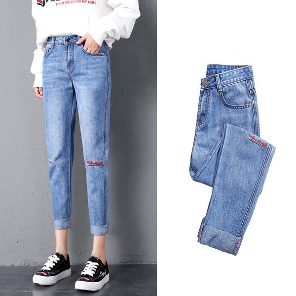 women's jeans harlem spring high waist loose fit slim nine point straight pants in 2021, Blue
women's jeans harlem spring high waist loose fit slim nine point straight pants in 2021, Blue