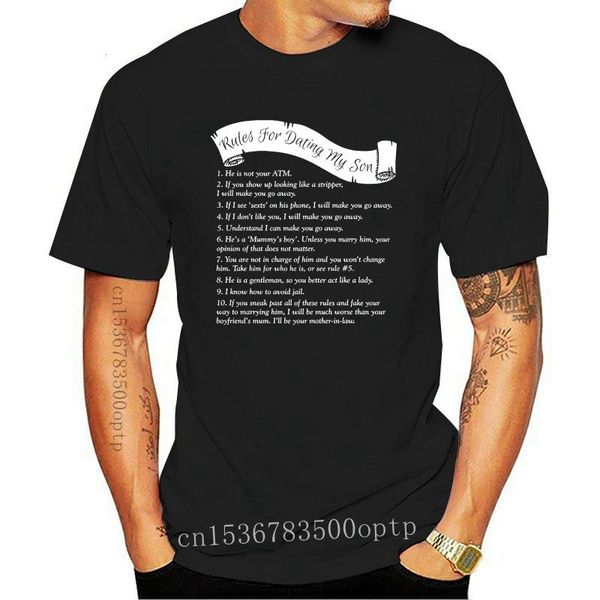 men's t-shirts rules for dating my son t-shirt dad mother father mum girlfriend gift birthday classic cotton men t shirt sleeve, White;black
men's t-shirts rules for dating my son t-shirt dad mother father mum girlfriend gift birthday classic cotton men t shirt sleeve, White;black