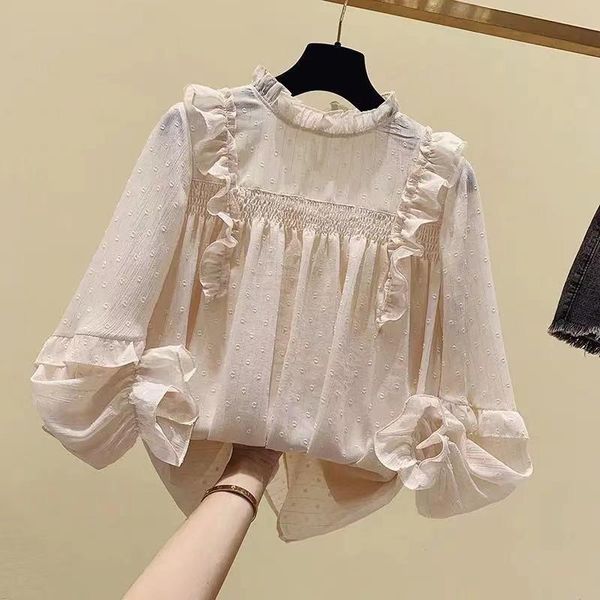 women's blouses & shirts ruffled chiffon shirt 2021 spring and autumn fashion trend temperament blouse flared sleeve, White
women's blouses & shirts ruffled chiffon shirt 2021 spring and autumn fashion trend temperament blouse flared sleeve, White