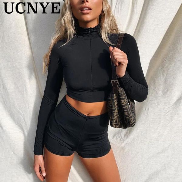 two piece dress ucnye women pieces set suit black tight zipper + short long sleeve v-neck exercise clothes fashion dance, White
two piece dress ucnye women pieces set suit black tight zipper + short long sleeve v-neck exercise clothes fashion dance, White
