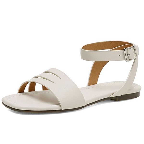 ankle buckles summer women sandals 2021 genuine leather est flats heels shoes for party casual woman, Black
ankle buckles summer women sandals 2021 genuine leather est flats heels shoes for party casual woman, Black