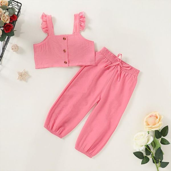 toddler kids baby girl ruffles sleeveless button t shirt long pants outfits 2pcs clothes summer, White
toddler kids baby girl ruffles sleeveless button t shirt long pants outfits 2pcs clothes summer, White