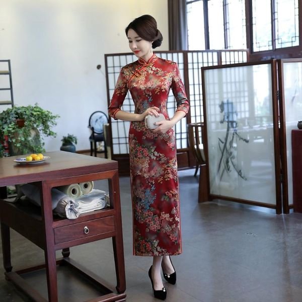 ethnic clothing lady print flower cheongsam mandarin collar satin party dress gown vintage button chinese traditional qipao sheath vest, Red
ethnic clothing lady print flower cheongsam mandarin collar satin party dress gown vintage button chinese traditional qipao sheath vest, Red