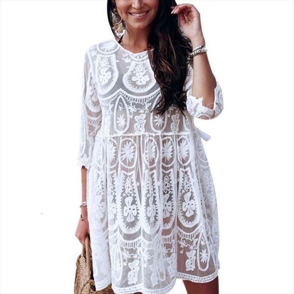 bikini cover up white women dress crochet embroidered floral lace swimwear bohemian backless tassels drawstring beachwear, Black;gray
bikini cover up white women dress crochet embroidered floral lace swimwear bohemian backless tassels drawstring beachwear, Black;gray