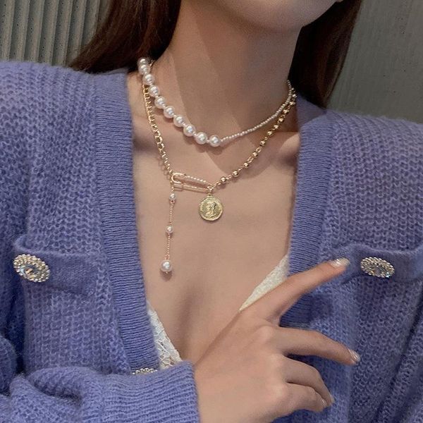 chains multi-layer baroque shape pearl stacking necklace female tide light luxury sense clavicle chain for women party jewelry, Silver
chains multi-layer baroque shape pearl stacking necklace female tide light luxury sense clavicle chain for women party jewelry, Silver