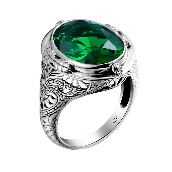 white gold color 14*18mm oval natural emerald rings for women vintage real 925 sterling silver mens jewelry brand wedding gifts, Black
white gold color 14*18mm oval natural emerald rings for women vintage real 925 sterling silver mens jewelry brand wedding gifts, Black