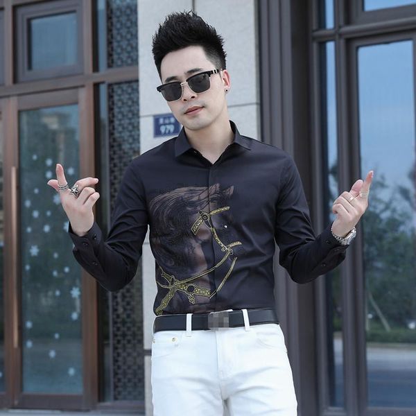 men's casual shirts sj11109 fashion 2021 runway luxury european design party style clothing, White;black
men's casual shirts sj11109 fashion 2021 runway luxury european design party style clothing, White;black