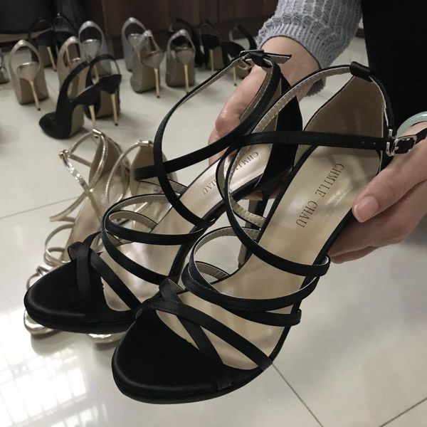dress shoes women stiletto thin high heel sandals ankle strap open toe ivory satin fashion party bridals ball lady shoe 0640a-4, Black
dress shoes women stiletto thin high heel sandals ankle strap open toe ivory satin fashion party bridals ball lady shoe 0640a-4, Black