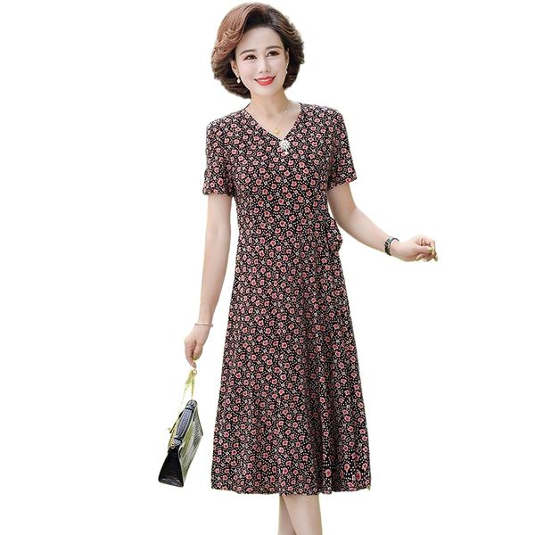 5xl mother's summer dress women's printed temperament v-neck retro loose middle-aged and ederly long skirt, Black;gray
5xl mother's summer dress women's printed temperament v-neck retro loose middle-aged and ederly long skirt, Black;gray