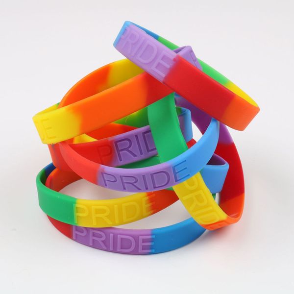 silicone bracelets colorful bracelets rainbow color pride bracelets fashionable wristband 100pcs lot embossed logo size
silicone bracelets colorful bracelets rainbow color pride bracelets fashionable wristband 100pcs lot embossed logo size