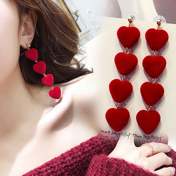red love long earrings versatile ear accessories personality exaggeration earrings long temperament earrings female, Golden
red love long earrings versatile ear accessories personality exaggeration earrings long temperament earrings female, Golden