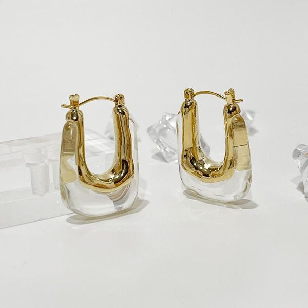 hoop & huggie aomu 1pair 2021 summer exaggerated transparent acrylic geometric metal earrings for women accessories gifts jewelry, Golden;silver
hoop & huggie aomu 1pair 2021 summer exaggerated transparent acrylic geometric metal earrings for women accessories gifts jewelry, Golden;silver
