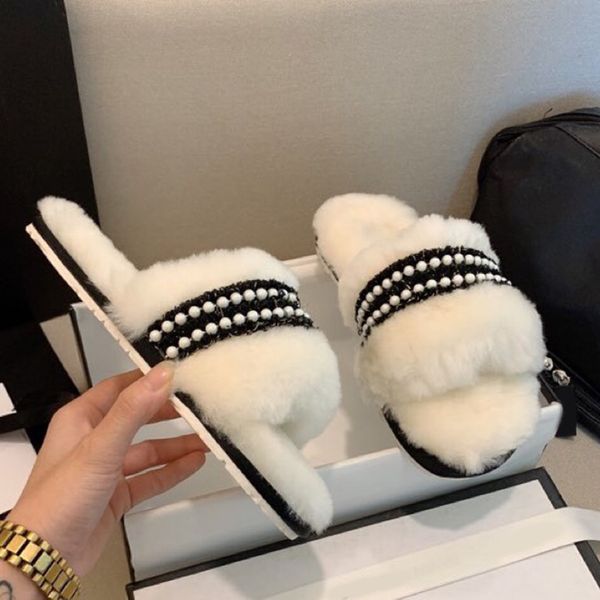 womens designer pearl plush slippers autumn winter fashion rubber soles wear resistant no slip black white size 35-41
womens designer pearl plush slippers autumn winter fashion rubber soles wear resistant no slip black white size 35-41
