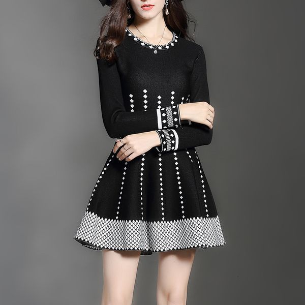 casual dresses 2021 autumn winter long-sleeve striped pattern fit and flare women elegant slim knit party vestidos wos9, Black;gray
casual dresses 2021 autumn winter long-sleeve striped pattern fit and flare women elegant slim knit party vestidos wos9, Black;gray