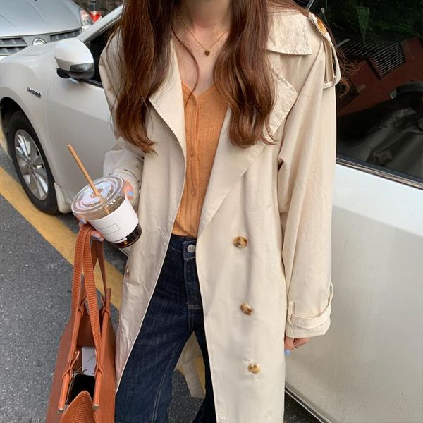 women's trench coats russia style windbreaker spring traveling outerwear female creamy white double breasted coat with belt, Tan;black
women's trench coats russia style windbreaker spring traveling outerwear female creamy white double breasted coat with belt, Tan;black