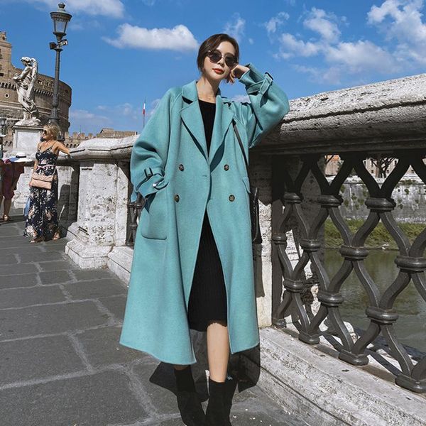 women's wool & blends autumn winter casual long blend trench slim solid belt coat women lapel outerwear ladies fashion clothes female y, Black
women's wool & blends autumn winter casual long blend trench slim solid belt coat women lapel outerwear ladies fashion clothes female y, Black