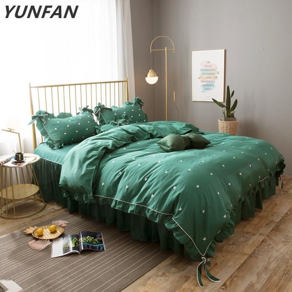 bedding sets pure cotton green duvet cover luxury bed linen princess skirt twin full king embroidered bedclothes
bedding sets pure cotton green duvet cover luxury bed linen princess skirt twin full king embroidered bedclothes