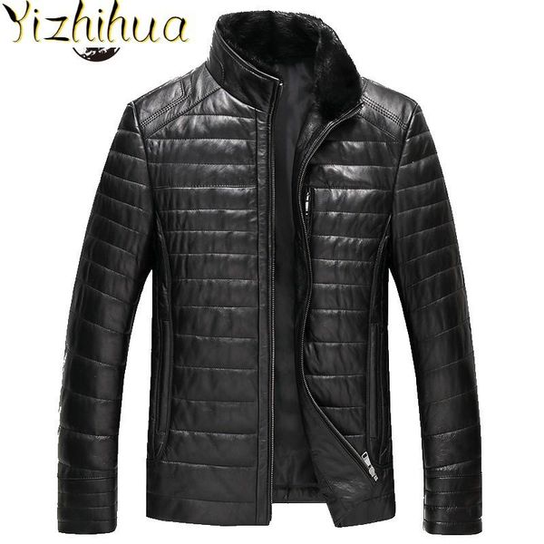 men's leather & faux 100% real spring jacket men fashion 2021 collar detachable sheepskin down coat brand zip business outwear, Black
men's leather & faux 100% real spring jacket men fashion 2021 collar detachable sheepskin down coat brand zip business outwear, Black